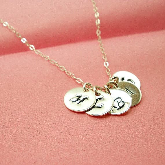 personalized initials necklace sterling silver handmade