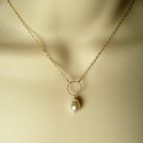 bridesmaid maid of honor gift pearl necklace gold