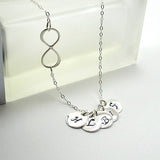 personalized infinity initial necklace sterling silver