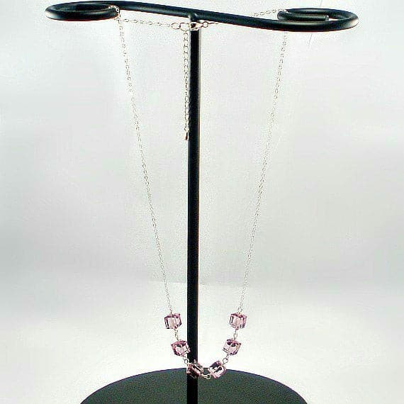 long crystal necklace swarovski sterling silver