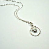 Sterling Silver Infinity Heart Charm Necklace, Dainty Women's Jewelry