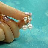 3 pair earring set seashell dangle earrings