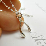Friend Birthday Gift Wishbone Necklace Friendship message jewelry