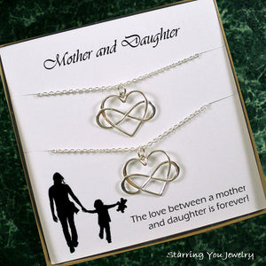 mother daughter necklace set gifts infinity jewelry sterling silver