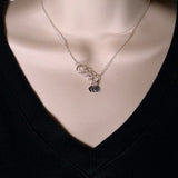 Sideways Initial Necklace Sterling Silver Handmade Personalized Jewelry