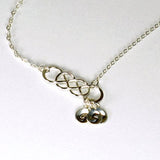 Sideways Initial Necklace Sterling Silver Handmade Personalized Jewelry