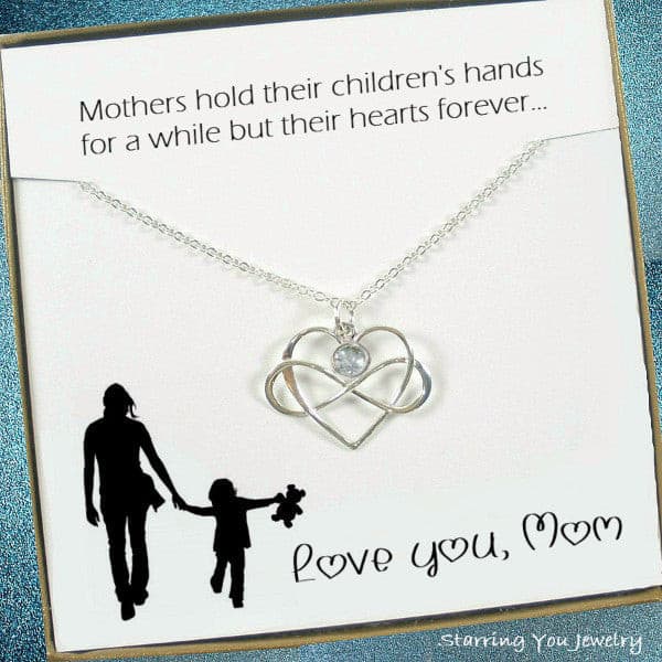 meaningful mom gifts infinity heart necklace
