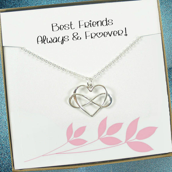 best friend friendship gift, silver infinity necklace 