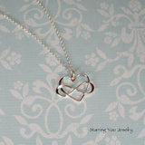 long distance friendship gift infinity heart necklace silver