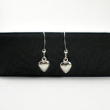 sterling silver small heart dangle earrings