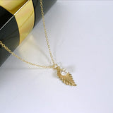  simple gold leaf necklace womens