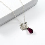 Bridesmaid Matron Maid of Honor Gift Leaf Necklace Silver