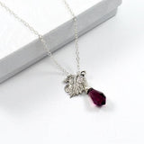 bridesmaid gift set leaf necklace sterling silver