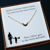meaningful mom gifts gold moon necklace