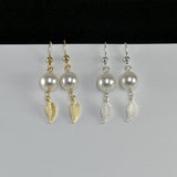 pearl leaf jewelry set gold or silver