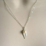 Dainty leaf necklace fall jewelry sterling silver