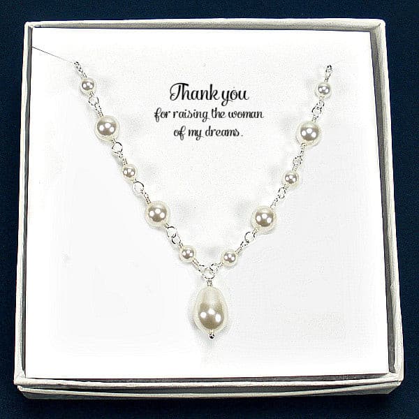 Mother of the Bride or Groom Gift: Wedding Pearl Necklace Sterling
