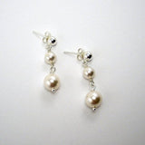 pearl dangle earrings custom bridal wedding jewelry swarovski