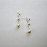 pearl dangle earrings custom bridal wedding jewelry swarovski