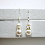 bridal pearl jewelry set necklace earrings backdrop Swarovski