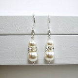 bridal pearl wedding jewelry full set earrings swarovski silver