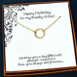 sister birthday gift circle necklace gold