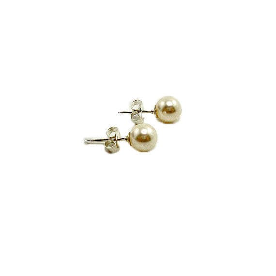 sterling silver small pearl stud earrings