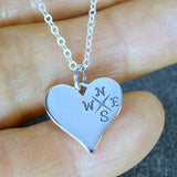 memorable mom gifts heart compass necklace silver