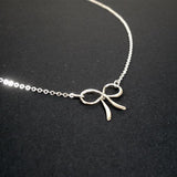 sterling silver bow necklace