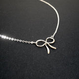 sterling silver bow necklace