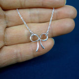 sterling silver bow necklace