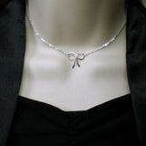 sterling silver bow necklace