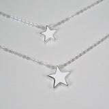 Gift for Friend | Star Charm Necklace, Blue Crystal Pearls, Sterling Silver