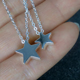 Gift for Her | Star Charm Necklace, Blue Crystal Pearls, Sterling Silver