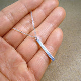 sterling silver vertical bar necklace